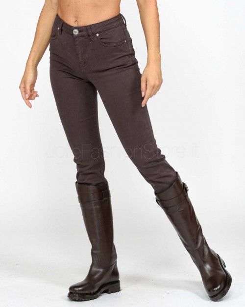 Pinko SABRINA SKINNY SATIN TENCEL STR BROWN