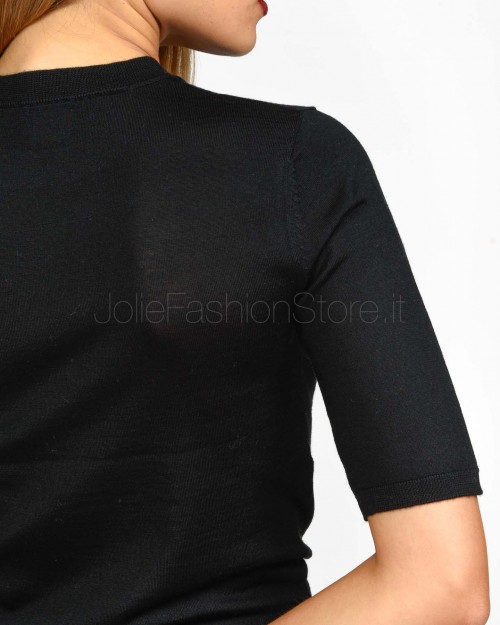 Pinko GRASPO EXTRAFINE WOOL SWEATER BLACK LIMOUSINE  103942 A229 Z99