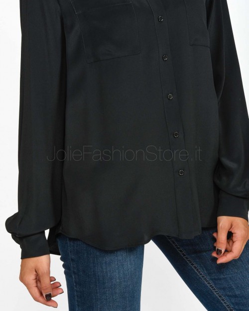 Pinko Black Silk Blend Shirt with Pockets  100124 A1O8 Z99