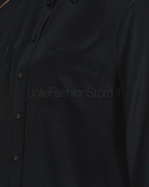 Pinko Black Silk Blend Shirt with Pockets  100124 A1O8 Z99