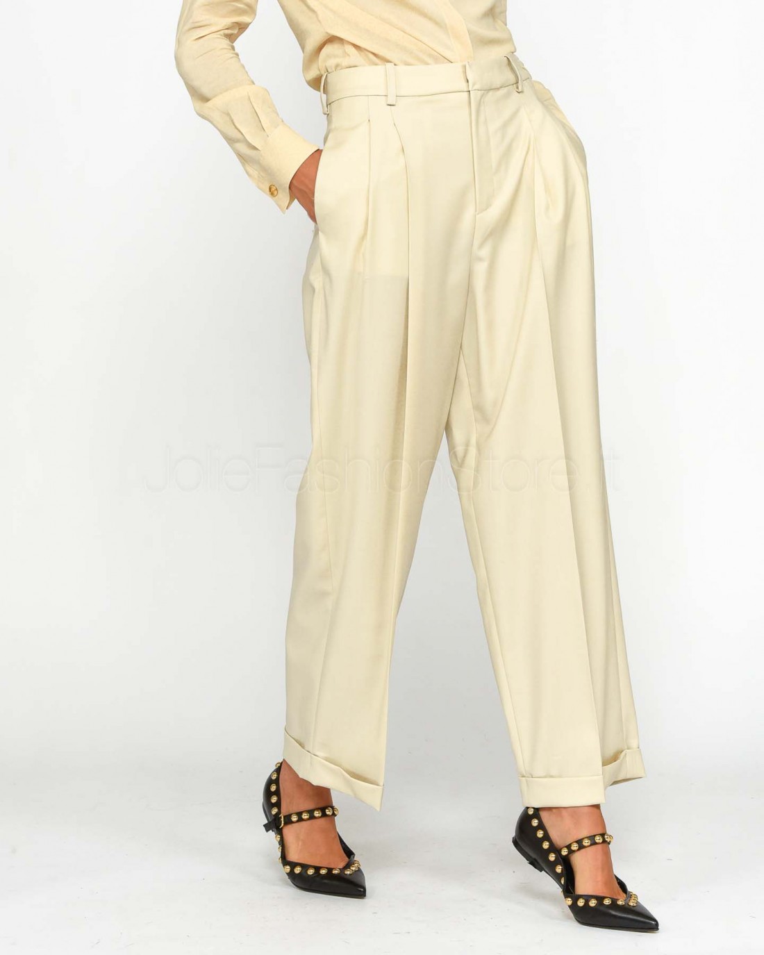 Elisabetta Franchi Pantalone Crema  PA01247E2 045