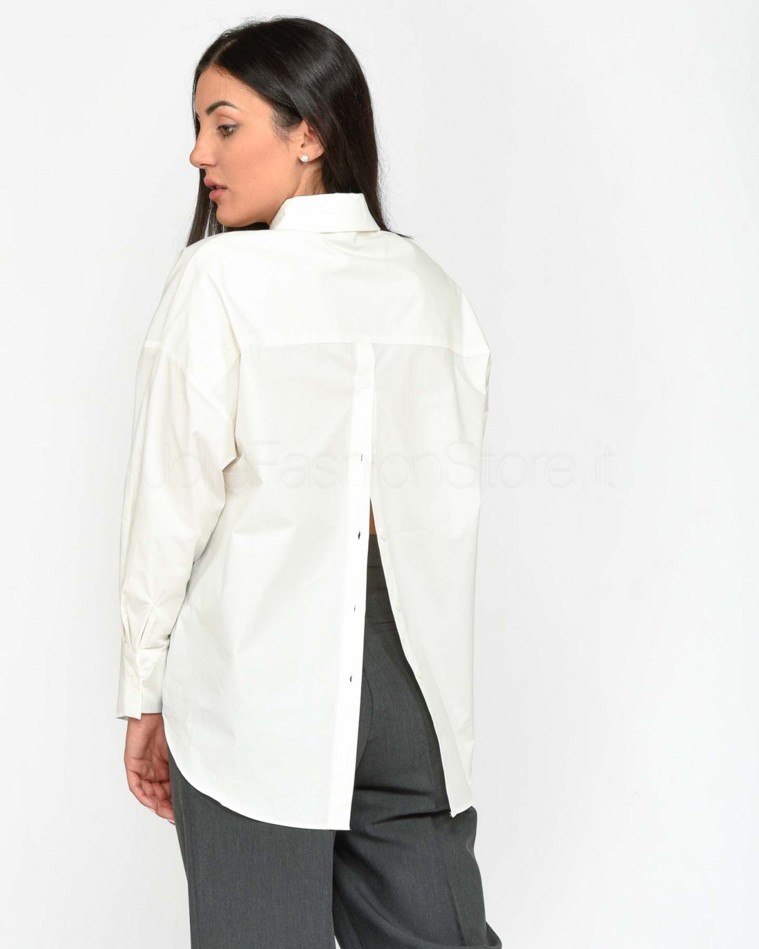 Grace & Mila White Cotton Shirt  NESRINE_22594* ECRU