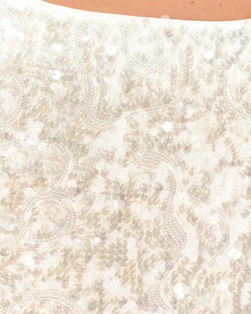 Patrizia Pepe Gonna Lunga in Paillettes Bianco  2G0997 A495 W146