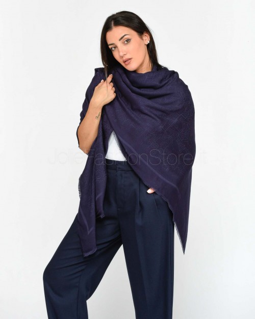 Elisabetta Franchi Pashmina Quadrata Navy  SC02F46E2 B75