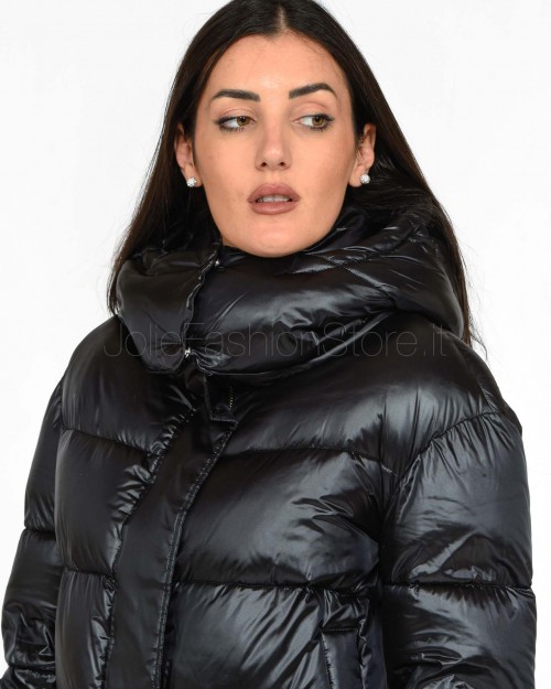 Patrizia Pepe Black Puffy Bomber Down Jacket  2O0050 A9M0 K103