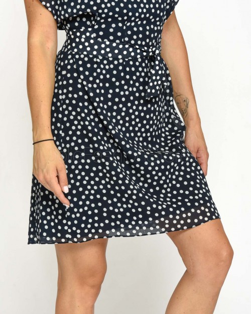 Patrizia Pepe Abito a Pois Navy e Bianco  1A2255 A559 I2G3