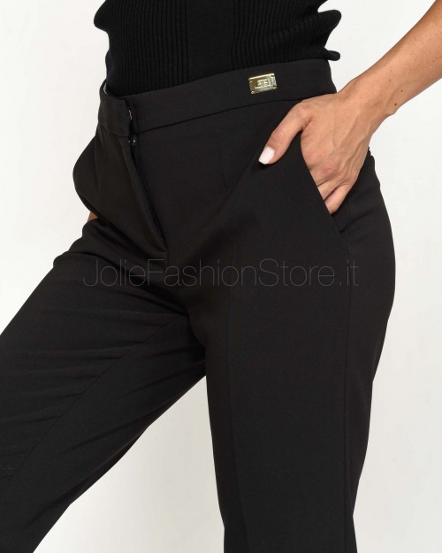 Elisabetta Franchi Pantalone con Spacchetti Nero  PA05447E2 110