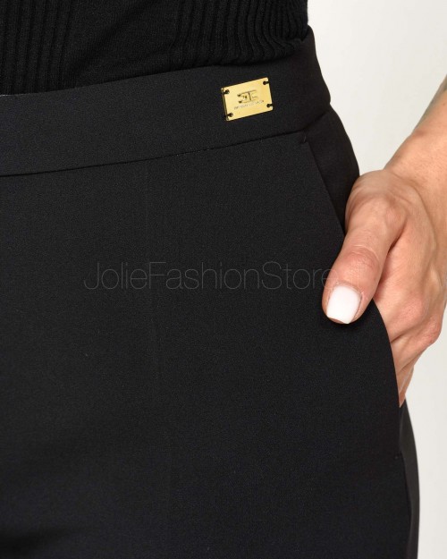 Elisabetta Franchi Pantalone con Spacchetti Nero  PA05447E2 110