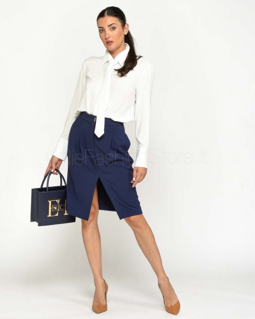 Elisabetta Franchi Gonna Midi Navy  GO05247E2 B75