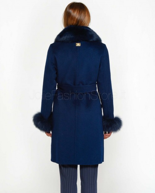 Regina Gold Cappotto Blu Navy con Pelliccia  42020 BLU NAVY