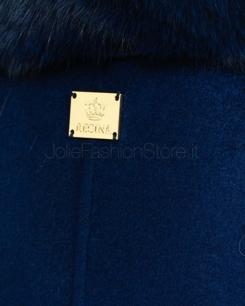 Regina Gold Cappotto Blu Navy con Pelliccia  42020 BLU NAVY