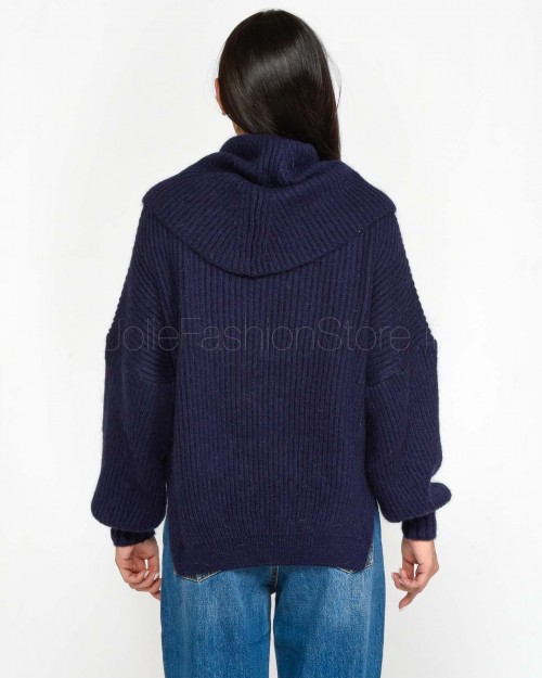 Pinko SPHYNX BLUE MOHA MIXED RIBBED SWEATER-MAIN JACKET  104493 A282 F92