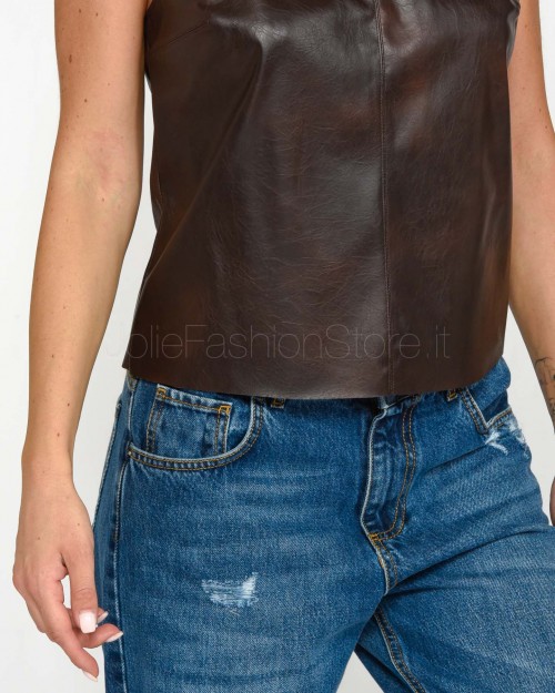 Pinko CAPUANA TOP LEATHER MATERIAL BROWN/LEATHER  104445 A286 LL1