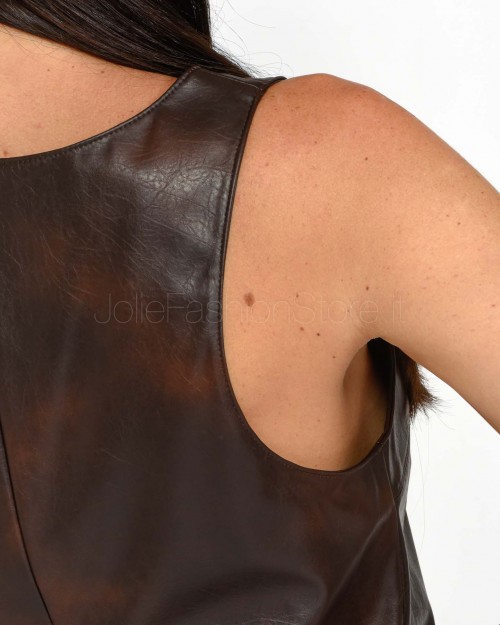 Pinko CAPUANA TOP LEATHER MATERIAL BROWN/LEATHER  104445 A286 LL1