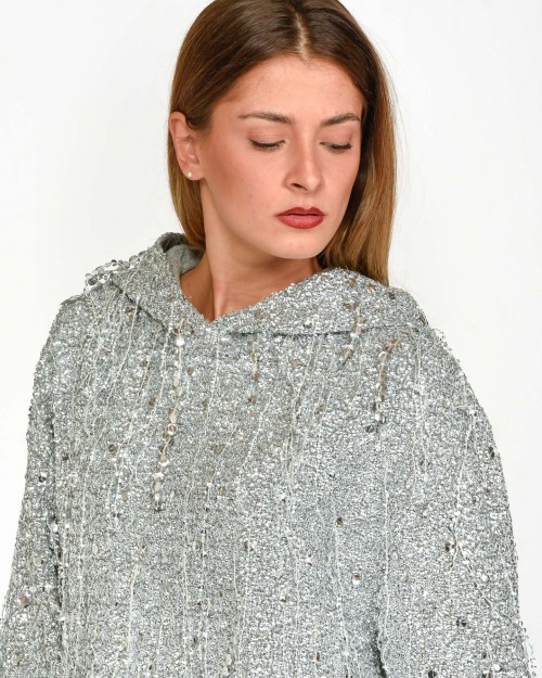 Elisabetta Franchi Full Sequin Dress Silver  AR56J47E2 CZ6