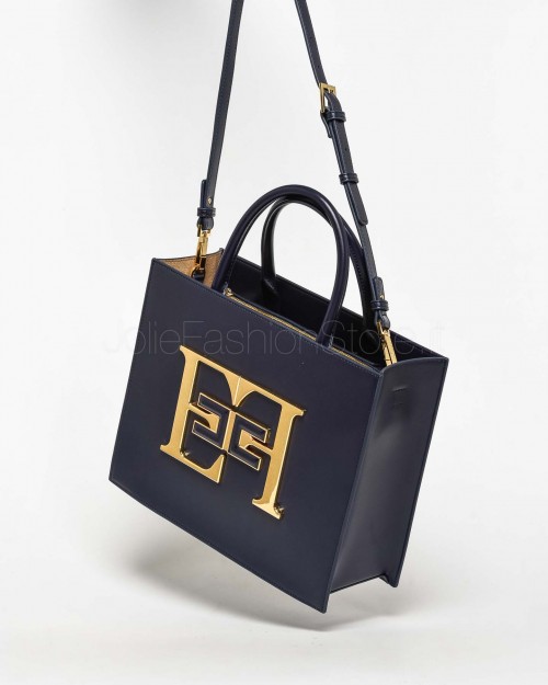 Elisabetta Franchi Borsa Shopping Grande Navy  BS05A46E2 B75