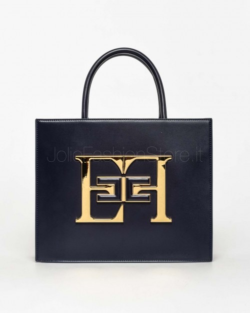 Elisabetta Franchi Borsa Shopping Grande Navy  BS05A46E2 B75