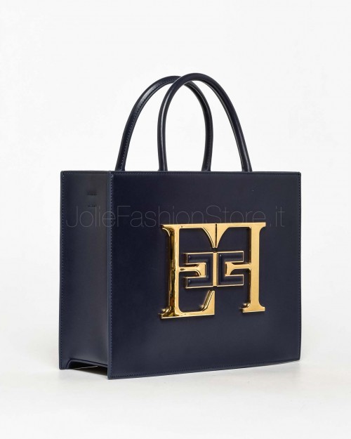 Elisabetta Franchi Borsa Shopping Grande Navy  BS05A46E2 B75