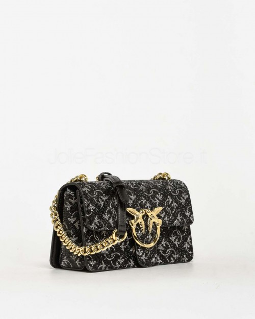 Pinko Borsa a Tracolla Mini Love Bag Nero Argento Oro  103335 A20D ZI1Y