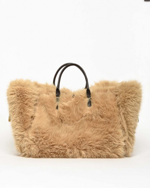 My Best Bag Borsa a Mano Atena Fur Reversibile Chocolate  MYB 8109 CHOCOLATE