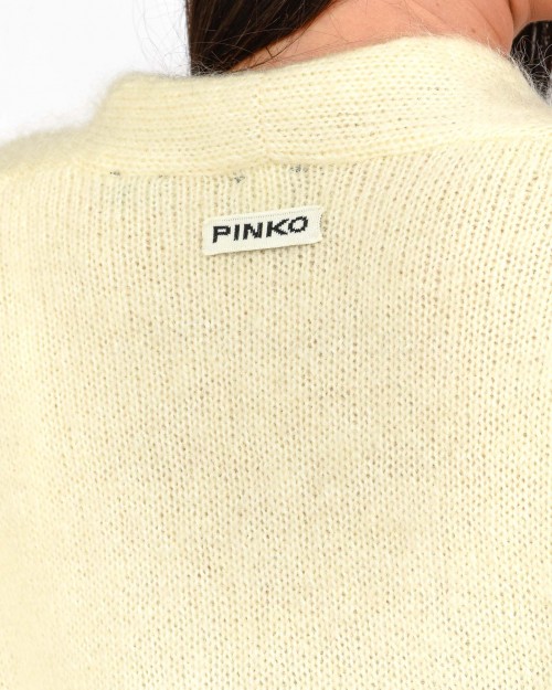 Pinko Cardigan in Mohair e Cachemire Bianco  104474 A28L Z13