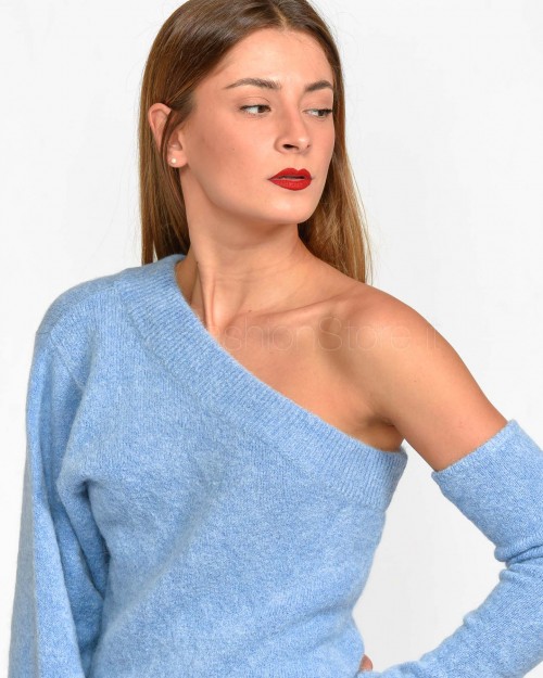 Swanne ONE SHOULDER SWEATER BLUE  MEV-M005 062