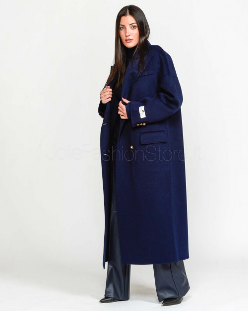 Elisabetta Franchi Cappotto con Cintura Navy