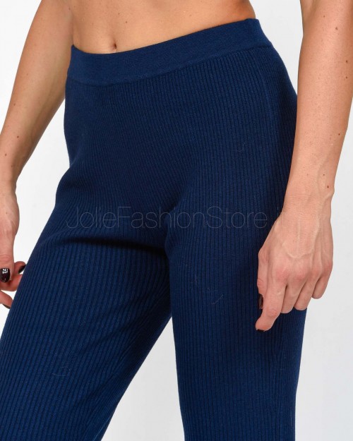 Not Shy Pantalone in Maglia a Costine Blu  4503105 MARINE