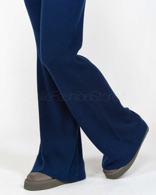 Not Shy Pantalone in Maglia a Costine Blu  4503105 MARINE