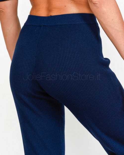 Not Shy Pantalone in Maglia a Costine Blu  4503105 MARINE