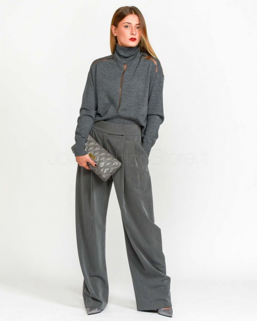 Pinko PATRE EXCALIBUR GRAY FLUID TROUSERS  103549 A18E I72