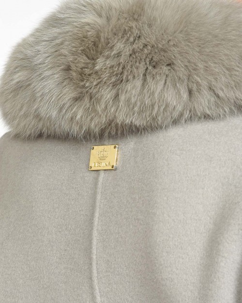 Regina Gold Cappotto Grigio Chiaro con Pelliccia  42020 ALLUMINIO LIGHT GREY