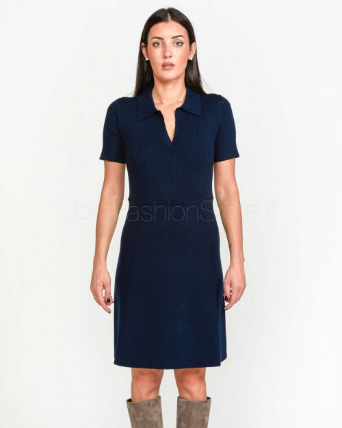 Pinko GOBLET DARK NAVY BLUE COMPACT WOOL DRESS  103945 A221 G03