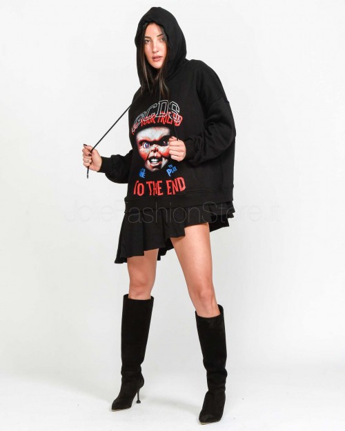 GCDS Black Chucky Sweatshirt Dress  A2CW10000CK3 99