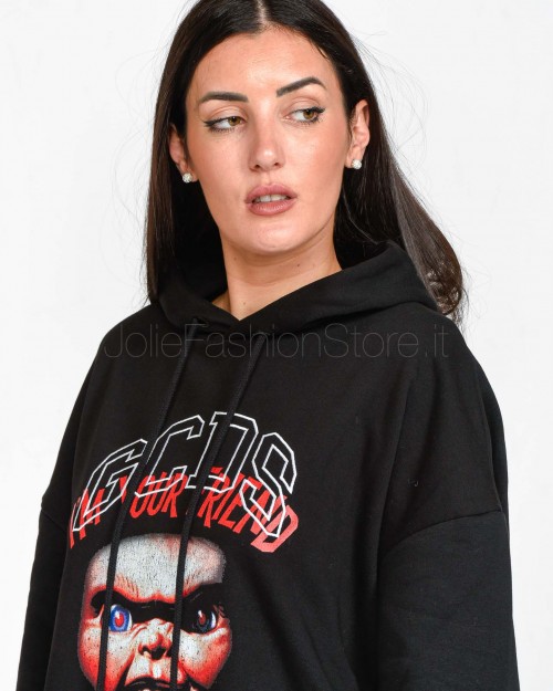 GCDS Black Chucky Sweatshirt Dress  A2CW10000CK3 99