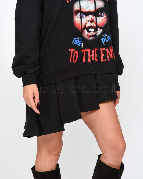 GCDS Black Chucky Sweatshirt Dress  A2CW10000CK3 99