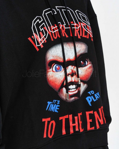 GCDS Black Chucky Sweatshirt Dress  A2CW10000CK3 99