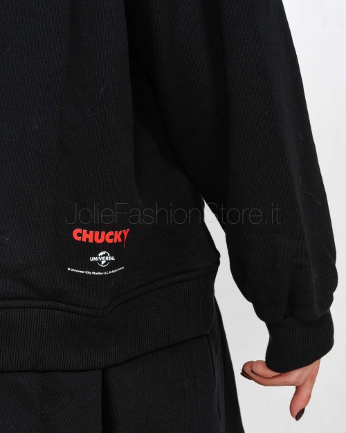 GCDS Black Chucky Sweatshirt Dress  A2CW10000CK3 99