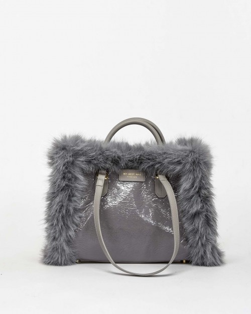 My Best Bag Borsa a Mano Midi Atena Fur Reversibile Stone  MYB 8110 STONE