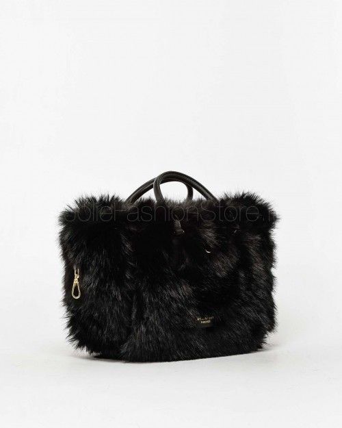 My Best Bag Borsa a Mano Midi Atena Fur Reversibile Nero  MYB 8110 BLACK