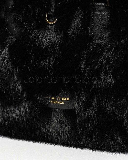 My Best Bag Borsa a Mano Midi Atena Fur Reversibile Nero  MYB 8110 BLACK