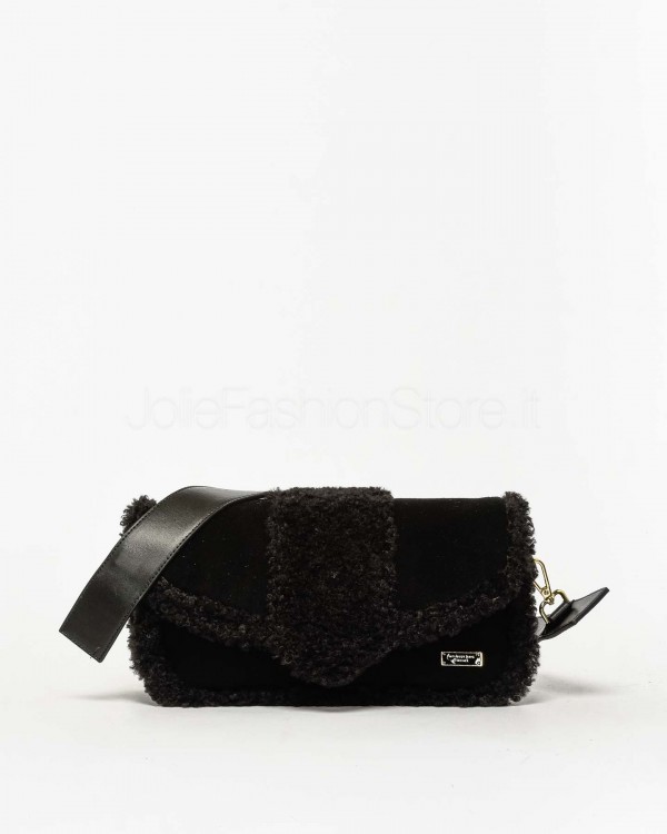 My Best Bag Borsa a Mano Big Yaya Fur Black  MYB 8113 BLACK