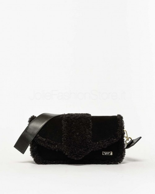 My Best Bag Big Yaya Fur Black Handbag