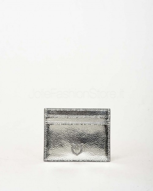 Pinko Card Holder Metallic Silver