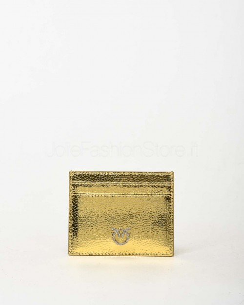 Pinko CARD HOLDER SIMPLY TEXTURE MET GOLD-GOLD