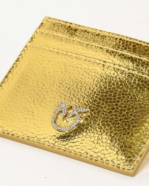 Pinko CARD HOLDER SIMPLY TEXTURE MET GOLD-GOLD  103762 A204 ZZLY