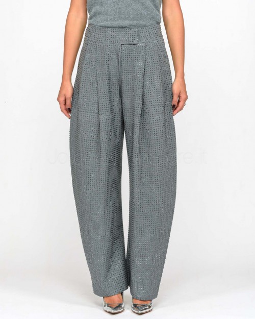 Pinko PATRE YARN-DYED PANTS FUL GRAY - EBONY  103549 A287 I89