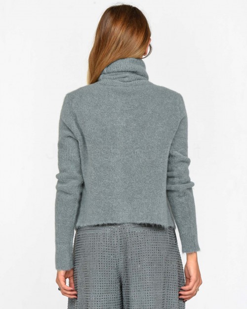 Swanne Cardigan Grigio con Placchetta Logo  CEV-M009 065