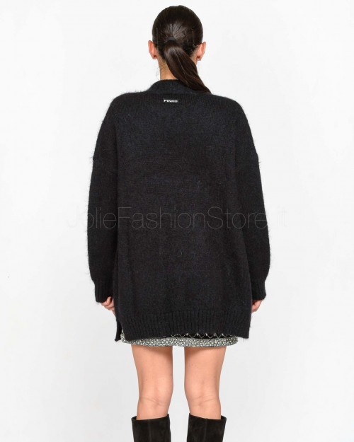 Pinko Cardigan in Mohair e Cachemire Nero  104474 A28L Z99