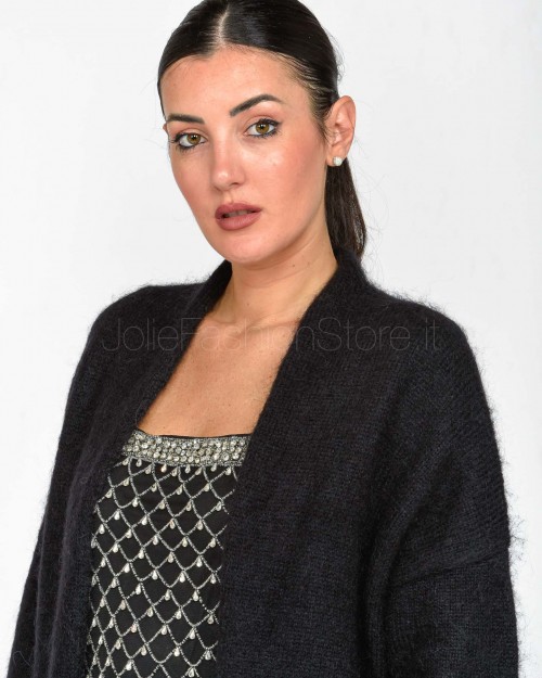 Pinko Cardigan in Mohair e Cachemire Nero  104474 A28L Z99